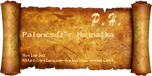 Palencsár Hajnalka névjegykártya